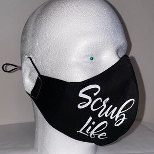 2 Scrub Life Black Cotton Face Masks
